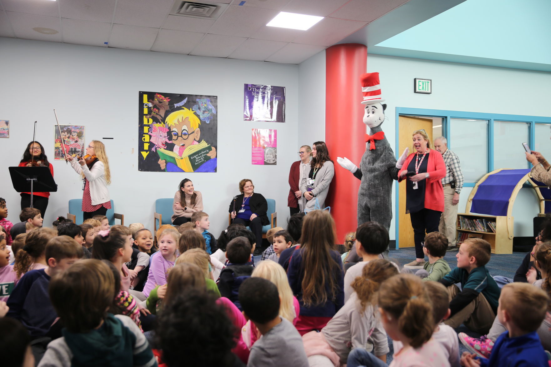 The Cat in the Hat visits Brigantine Community School as part of its Read Across America celebration Thursday, Feb. 27, 2020.